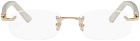 Cartier Gold & White Oval Glasses
