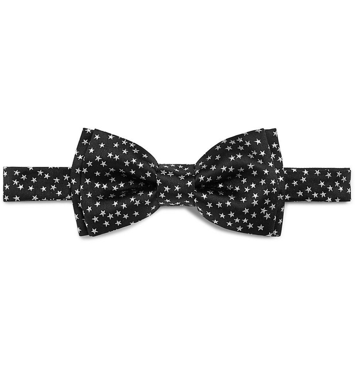 Photo: Paul Smith - Pre-Tied Star Embroidered Silk Bow Tie - Men - Black