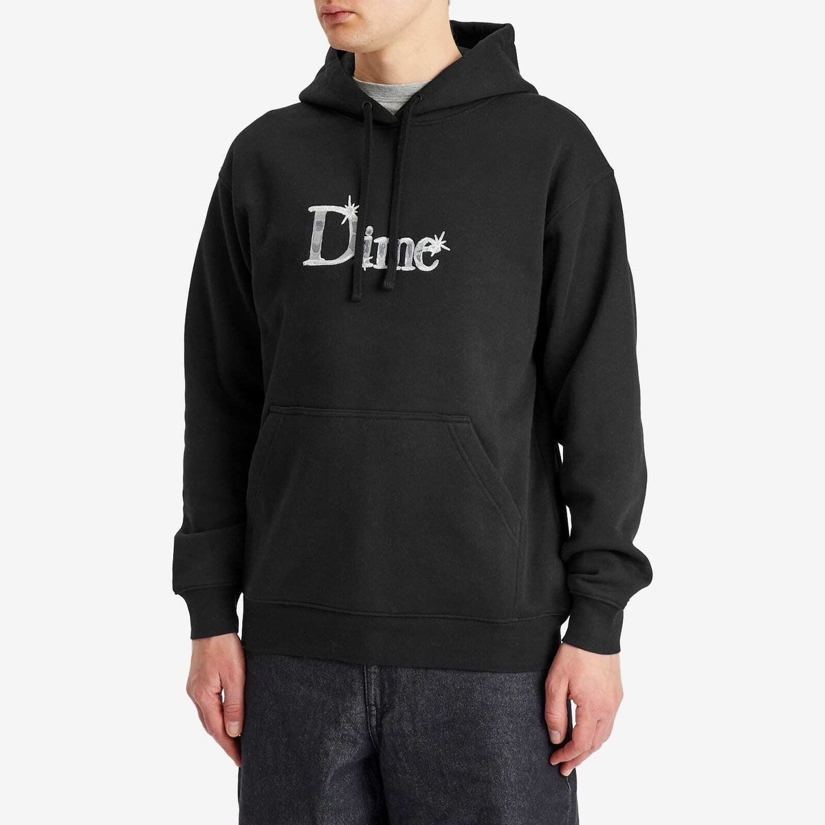 Dime Men's Classic Shiny Hoodie in Black Dime