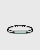 Le gramme 1.7g polished sterling silver Green lacquered cord bracelet Green Mens Jewellery