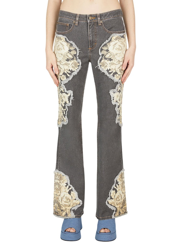 Photo: Guess USA Floral Printed Flared Jeans