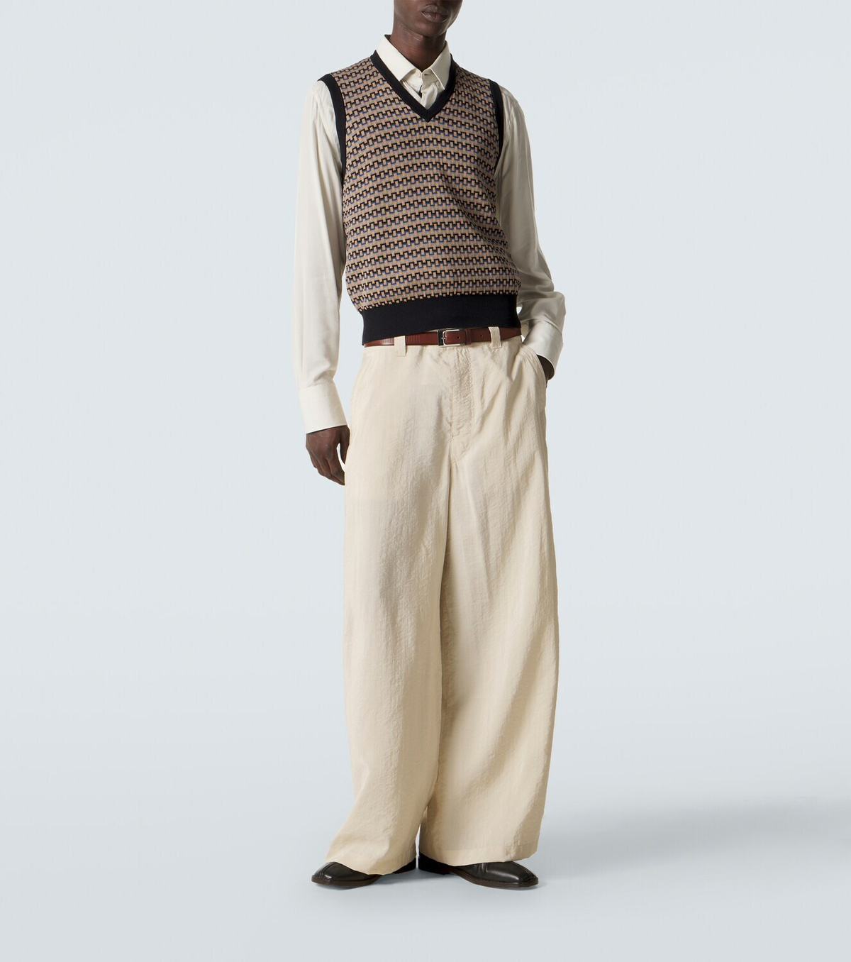 Lemaire Cotton jacquard sweater vest
