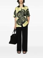 Nanushka Yellow Graphic-Print Silk Shirt