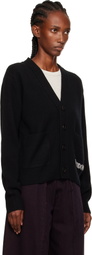 We11done Black Pocket Logo Knit Cardigan