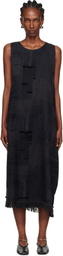 Y's Black O-Asymmetry Sleeveless Midi Dress