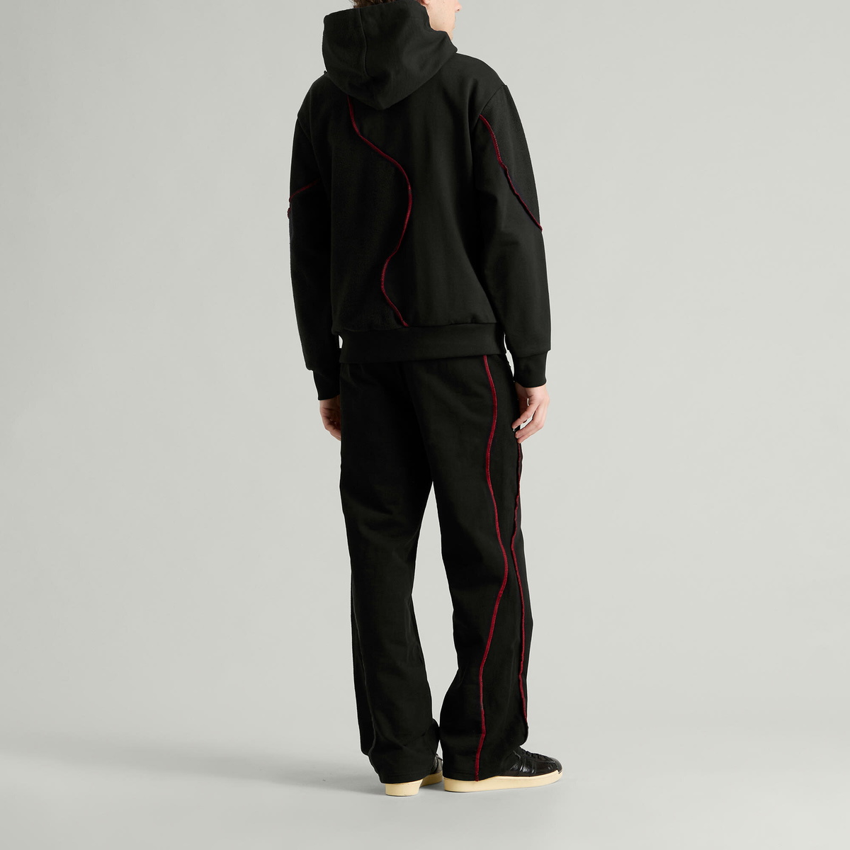 Navinder Nangla Squiggle Sweatpant in Black/Red