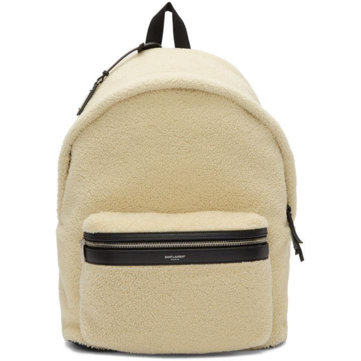 Photo: Saint Laurent Off-White Shearling City Backpack