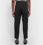Monitaly - Tapered Cropped Pleated Vancloth Cotton Oxford Trousers - Black