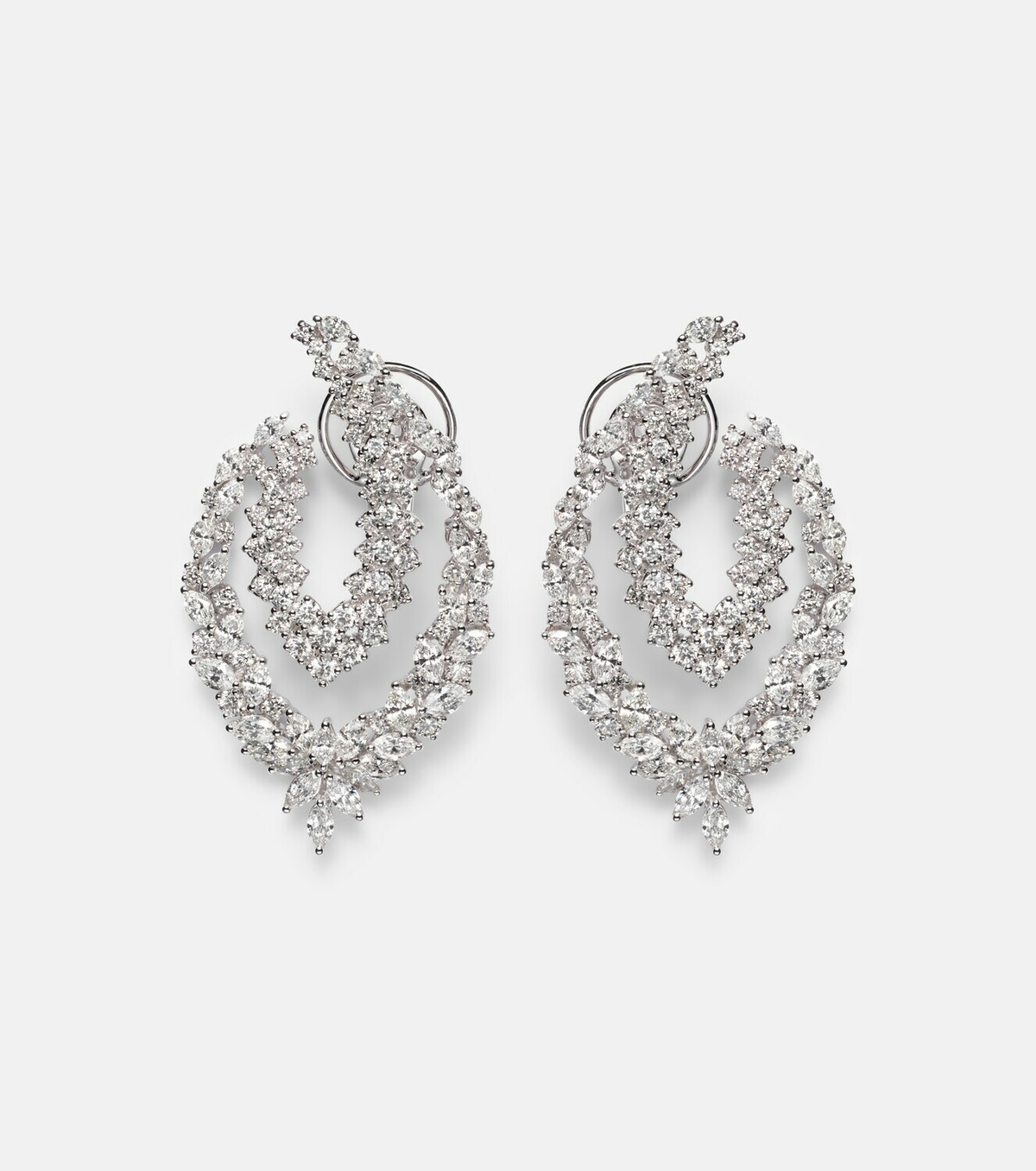 Yeprem Y-Couture 18kt white gold drop earrings with diamonds