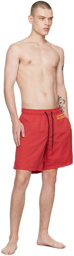 Heron Preston Red Patch Swim Shorts