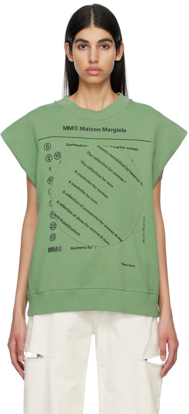 Photo: MM6 Maison Margiela Green Sleeveless Sweatshirt