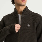 Le Père Men's Zipper Knit Cardigan in Charcoal