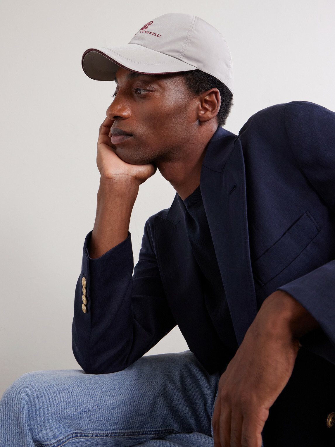 Brunello Cucinelli - Logo-Embroidered Shell Cap - Gray
