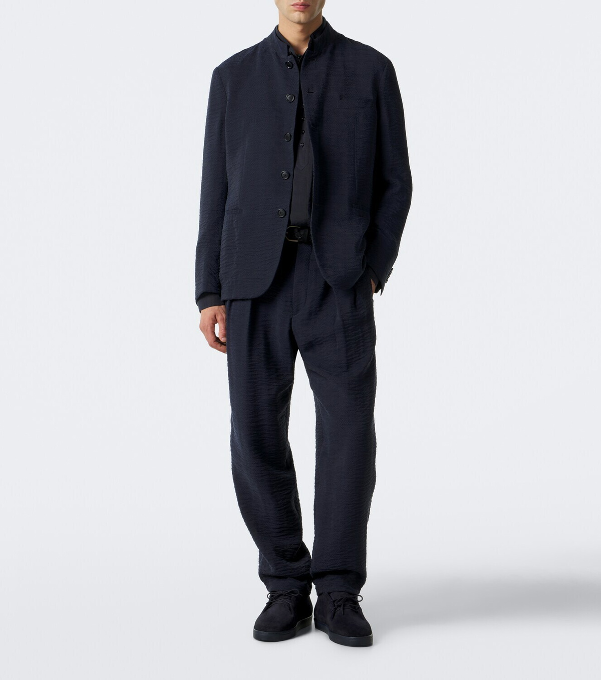 Giorgio Armani Pleated jacquard straight pants