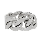 Bottega Veneta Silver Curb Chain Ring