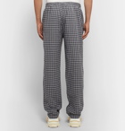 Balenciaga - Wide-Leg Checked Cotton Drawstring Trousers - Men - Gray