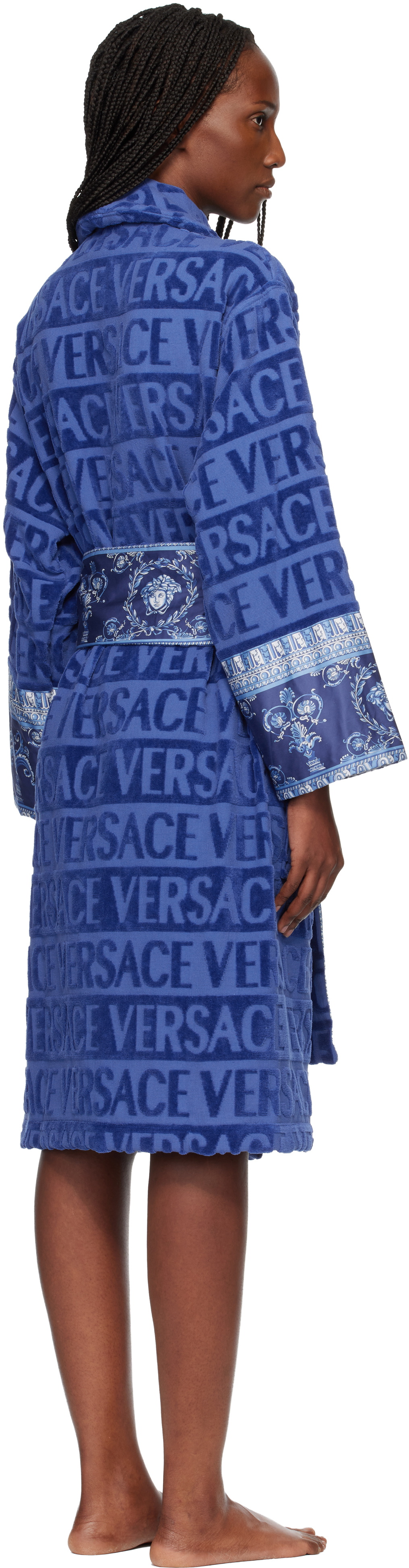 Versace Blue 'I Heart Baroque' Bathrobe