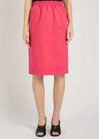 Chloe Gabardine Cotton and Linen-blend Skirt Pink