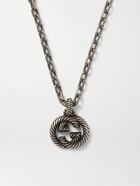 GUCCI - Engraved Burnished Sterling Silver Necklace