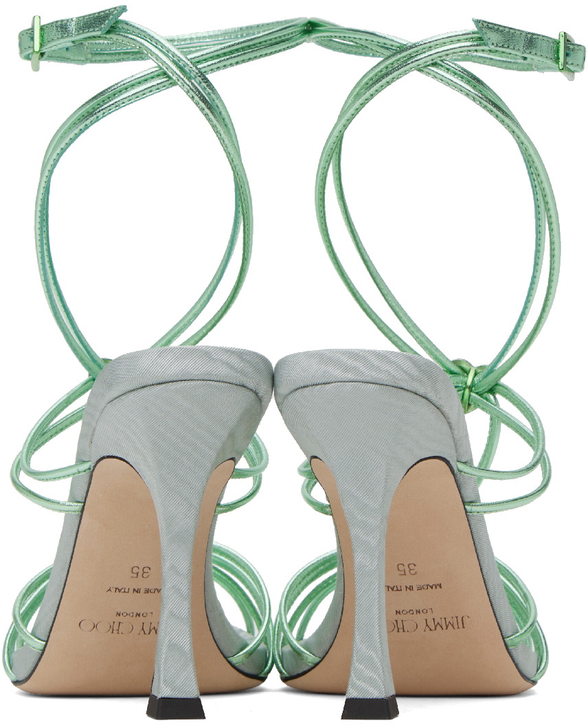 Jimmy Choo Green Indiya 100 Heeled Sandals Jimmy Choo