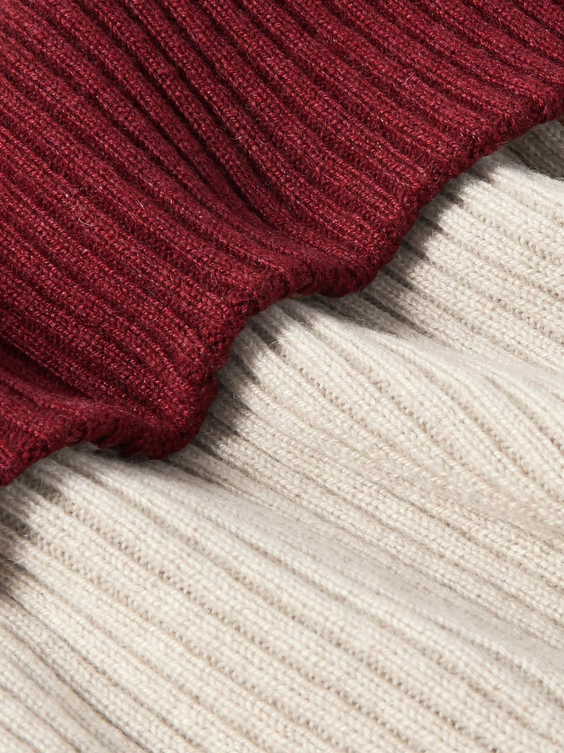 Brunello Cucinelli - Two-Tone Ribbed Cashmere Beanie - Neutrals