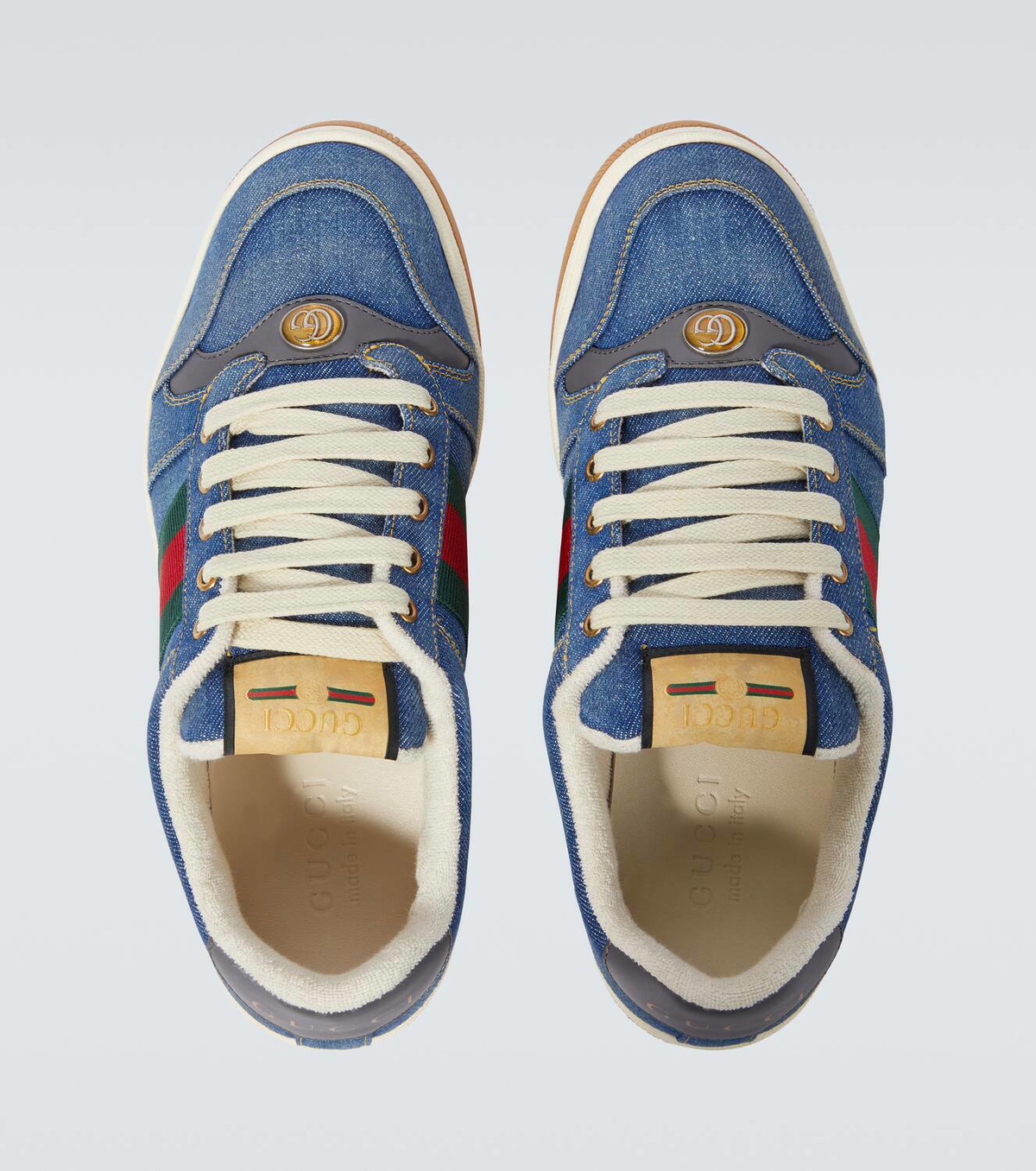 GUCCI デニムブルースニーカー Gucci Screener denim sneakers Gucci