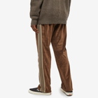 Needles Men's Velour Narrow Track Pant in Brown