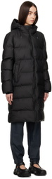RAINS Black Long Puffer Jacket