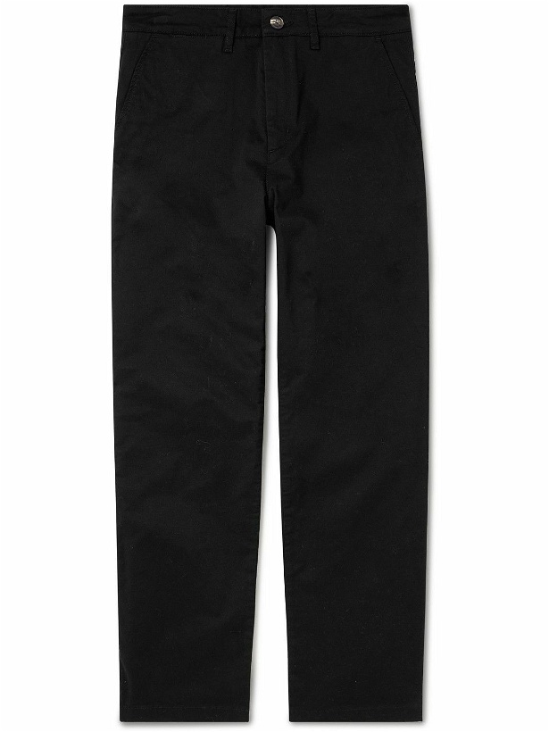 Photo: Saturdays NYC - Ross Straight-Leg Brushed Cotton-Blend Twill Trousers - Black