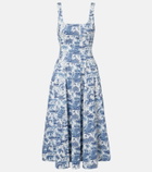 Staud Wells floral cotton poplin midi dress
