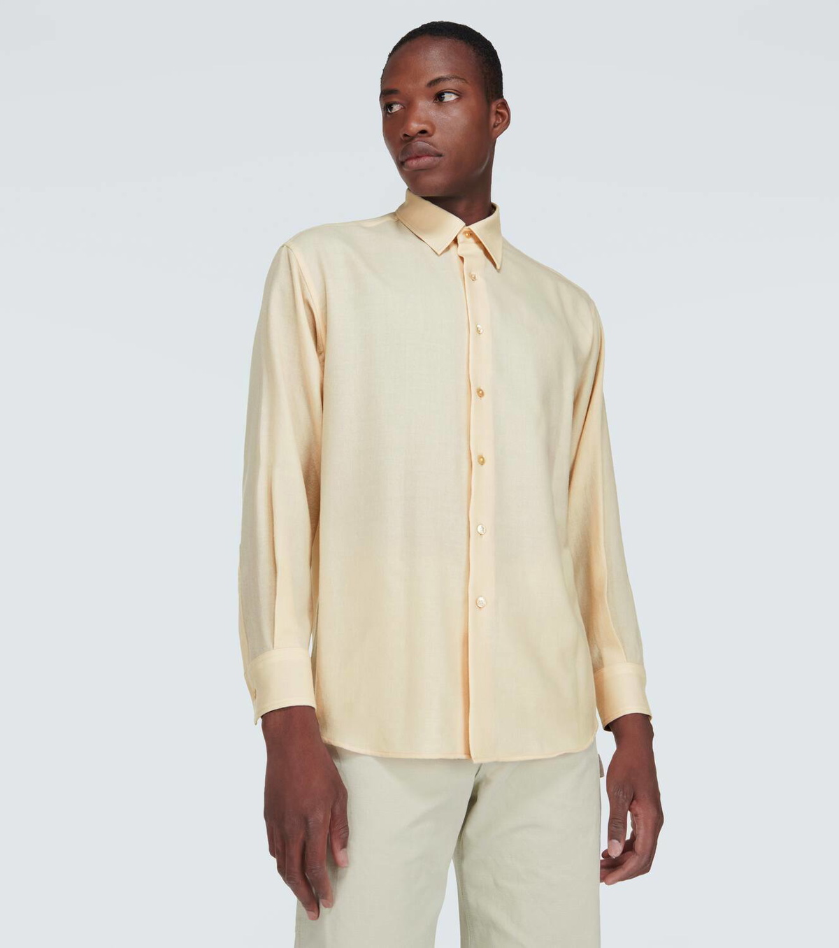 【タグ付】AURALEE WOOL POLYESTER CLOTH SHIRTS Auralee Wool shirt Auralee