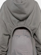 Jade Cropper Grey Logo-Print Asymmetric Hoodie