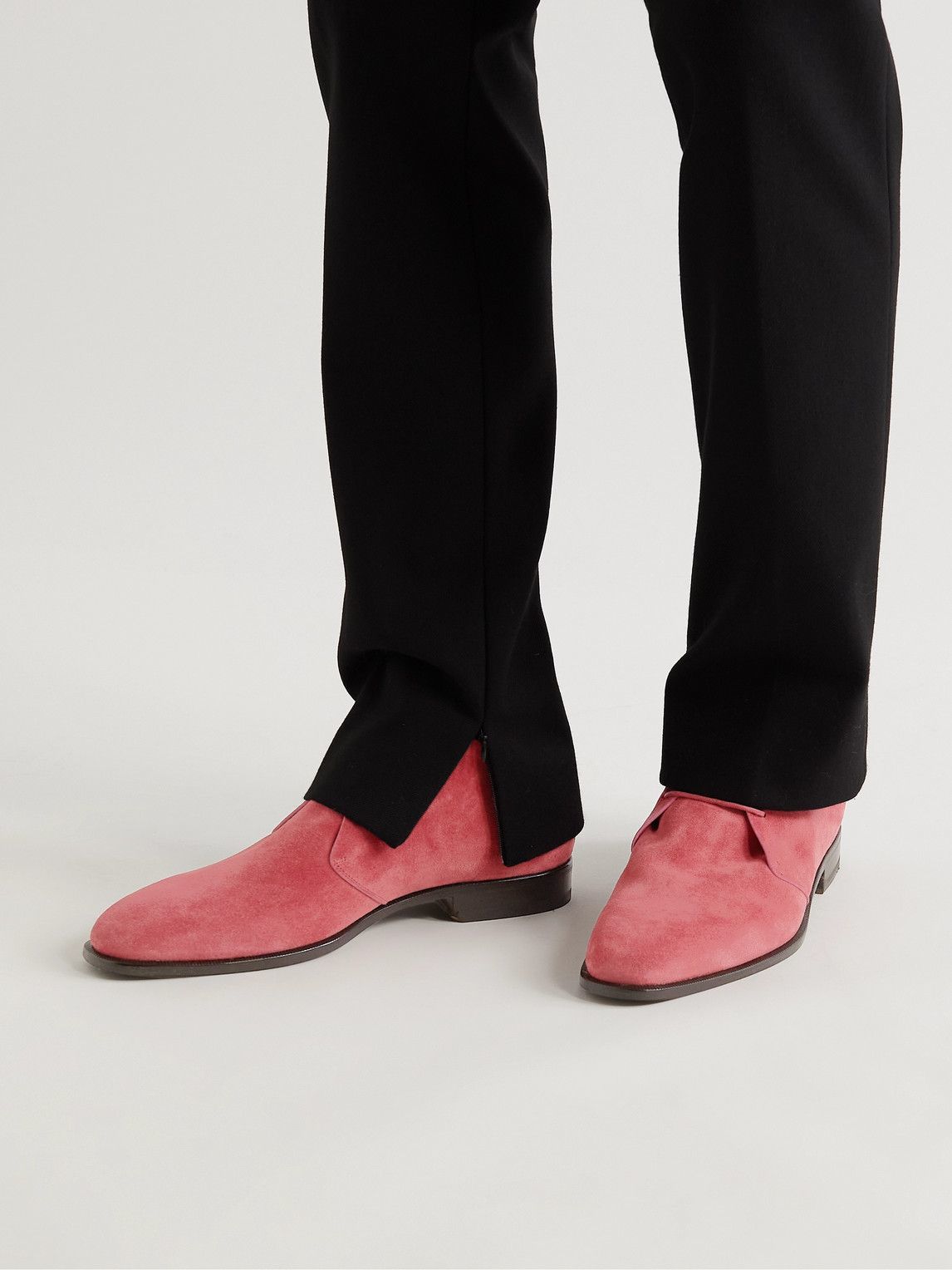 Manolo Blahnik - Berwick Suede Chukka Boots - Pink Manolo  display picture 1