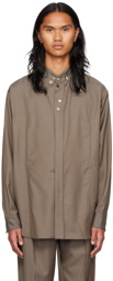 Magliano Brown Studded Bomber Shirt