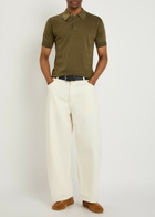 John Smedley Croall Ribbed Merino Wool Polo Shirt Dark Green