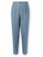 Brunello Cucinelli - Straight-Leg Pleated Linen Suit Trousers - Blue