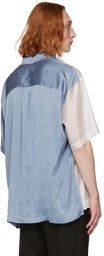 Feng Chen Wang Blue & White Semi-Sheer Shirt