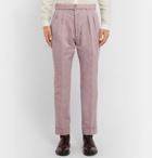 Officine Generale - Light-Pink Tapered Cotton and Linen-Blend Trousers - Pink