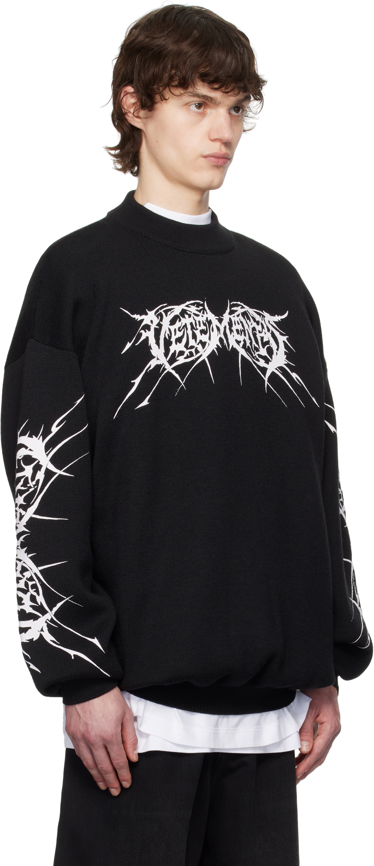 VETEMENTS Black Metal Logos Sweater Vetements