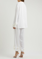Sleeper The Bloom Floral-appliqué Twill Pyjama set White