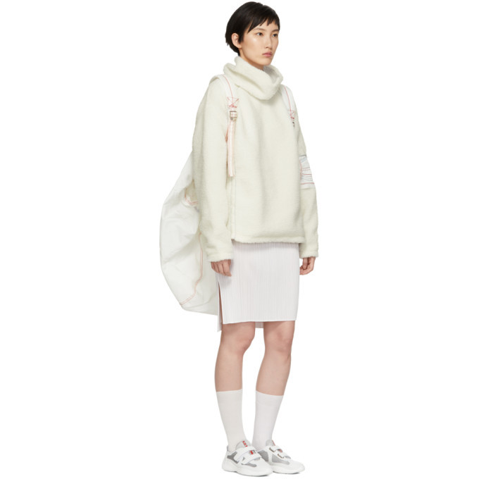Kanghyuk Off-White Faux-Fur Turtleneck Sweater
