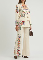 Borgo DE Nor Morgan Floral-print Stretch-cotton Trousers Cream
