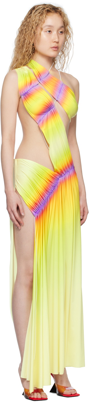 FAL-ASH Yellow Wrap Around Maxi Dress