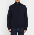 Dunhill - Wool Half-Zip Sweater - Men - Navy