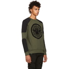 Balmain Green Flocked Coin Sweatshirt