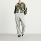 Dime Women's Cropped Zip Hoodie in Green Washed