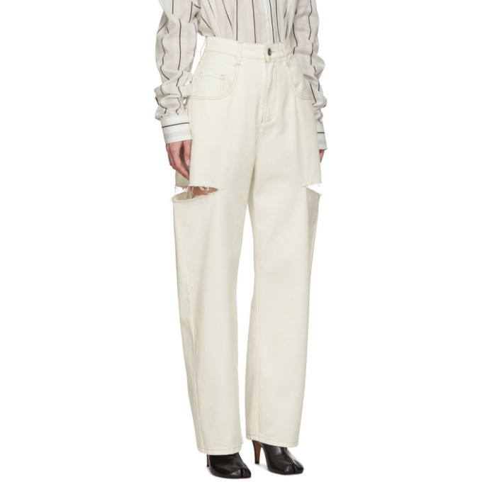 Maison Margiela Off-White Thigh Slit Jeans Maison Margiela