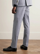 Canali - Straight-Leg Cotton-Blend Suit Trousers - Blue