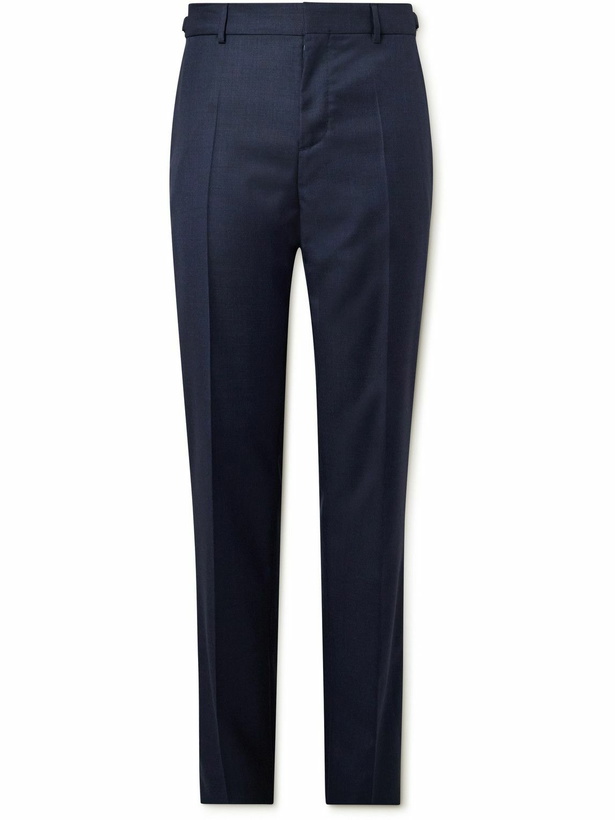 Photo: Versace - Slim-Fit Tapered Virgin Wool Trousers - Blue