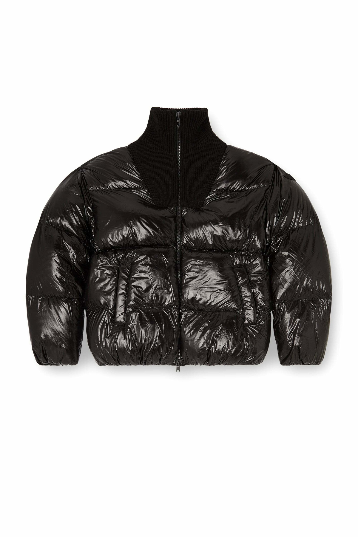 Diesel Down puffer jacket in ripstop with ribbed collar - Winter Jackets Mens in Black